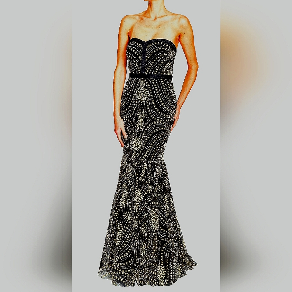 Badgley Mischka Collection Strapless Mermaid Gown